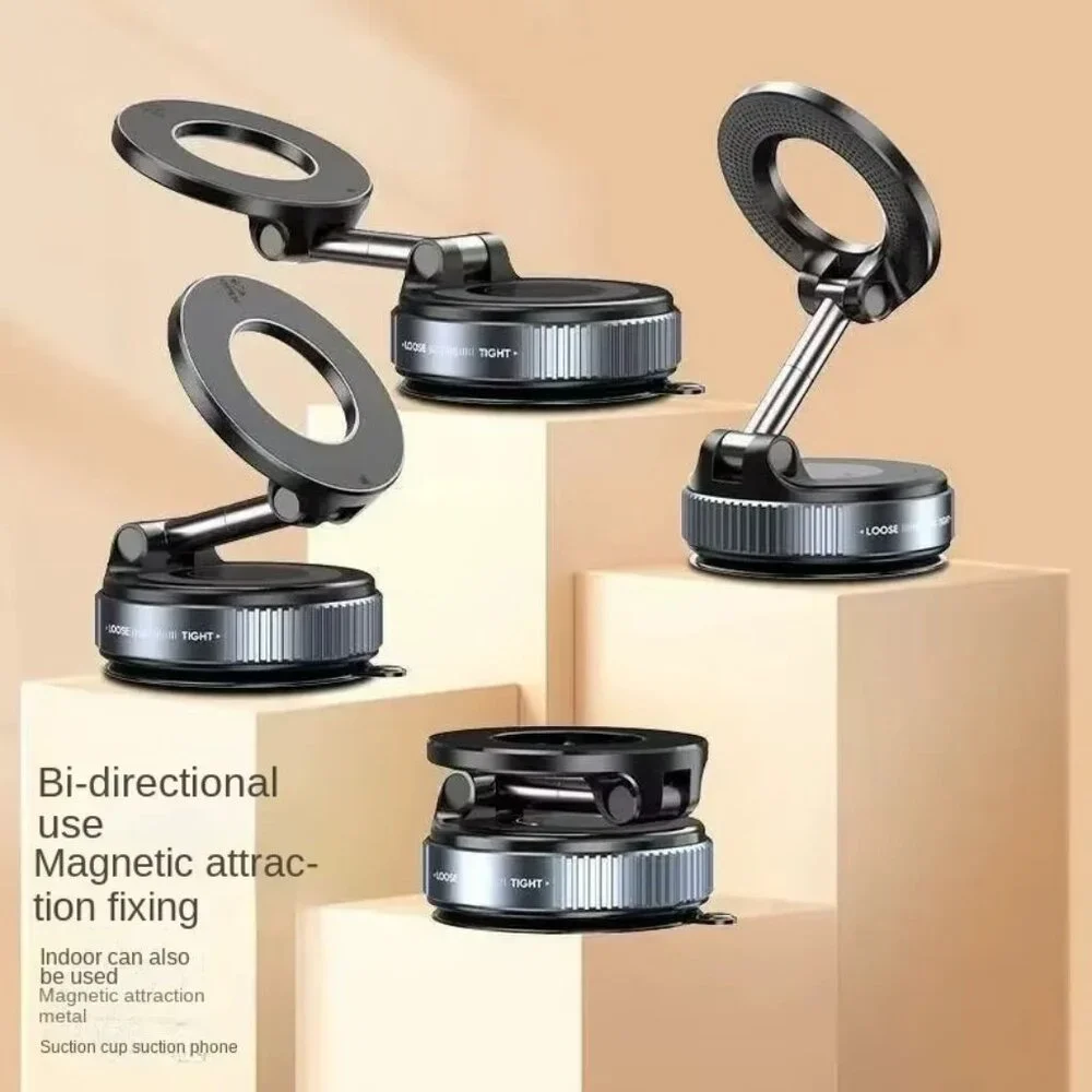 New foldable vacuum adsorption magnetic car phone holder suction cup